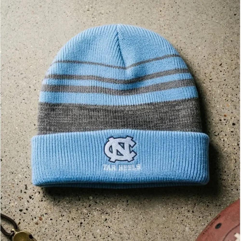UNC North Carolina Tar Heels Beanie Rameses Ram Carolina Blue Striped NCAA